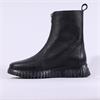 Wonders Flexfly Front Zip Chunky Boot - Black Leather
